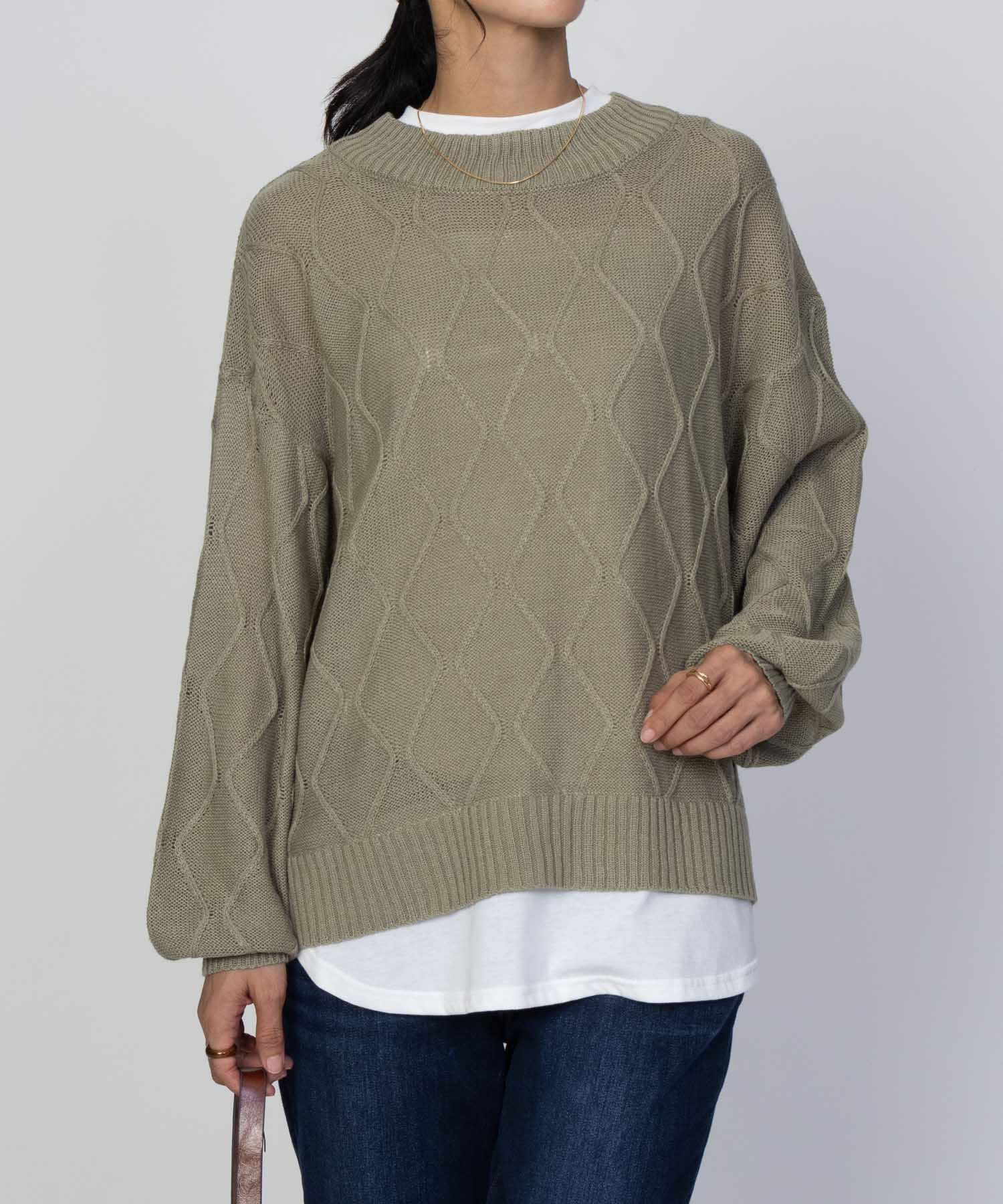 [さらに50%OFF]nAvy 時短 フェイクレイヤード ニットプルオーバー レディース商品画像-13