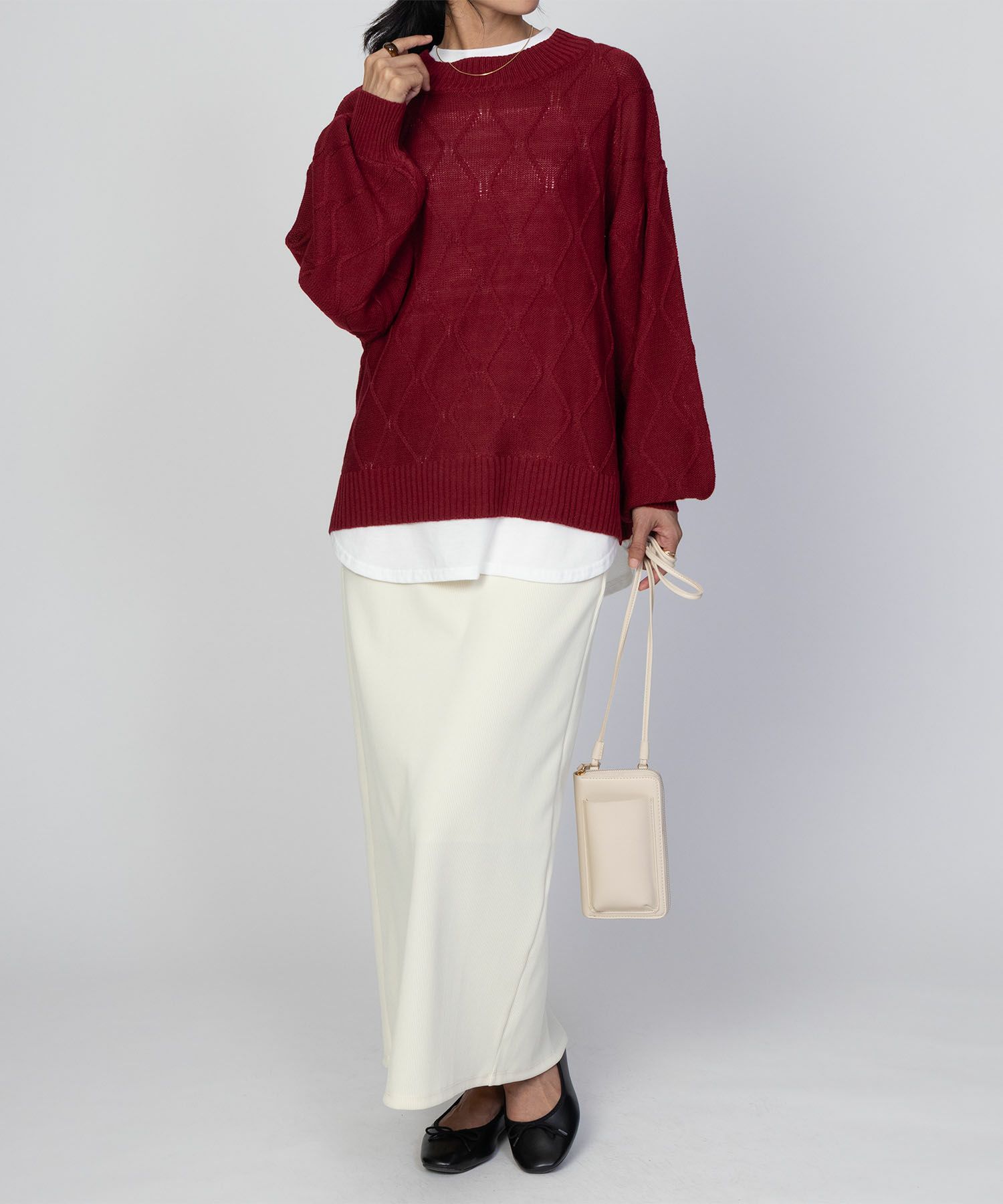 [さらに50%OFF]nAvy 時短 フェイクレイヤード ニットプルオーバー レディース商品画像-14