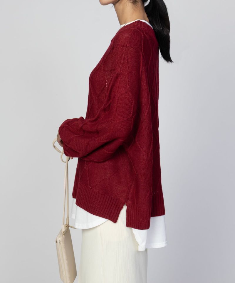 nAvy 時短 フェイクレイヤード ニットプルオーバー レディース商品画像-17