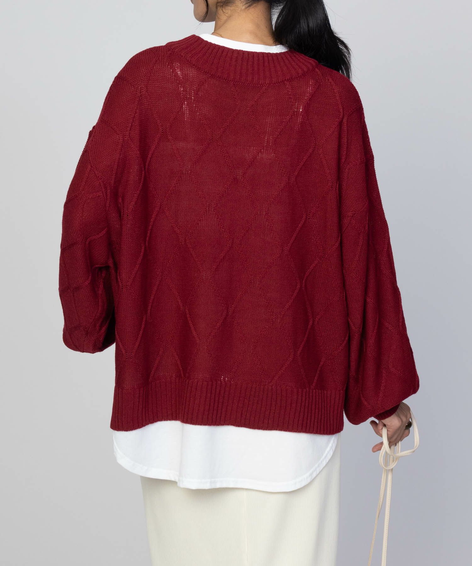 [さらに50%OFF]nAvy 時短 フェイクレイヤード ニットプルオーバー レディース商品画像-18