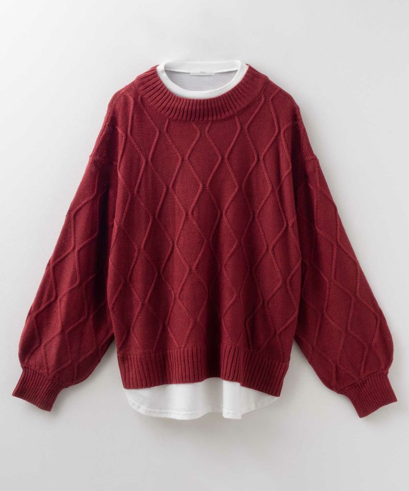 nAvy 時短 フェイクレイヤード ニットプルオーバー レディース商品画像-19