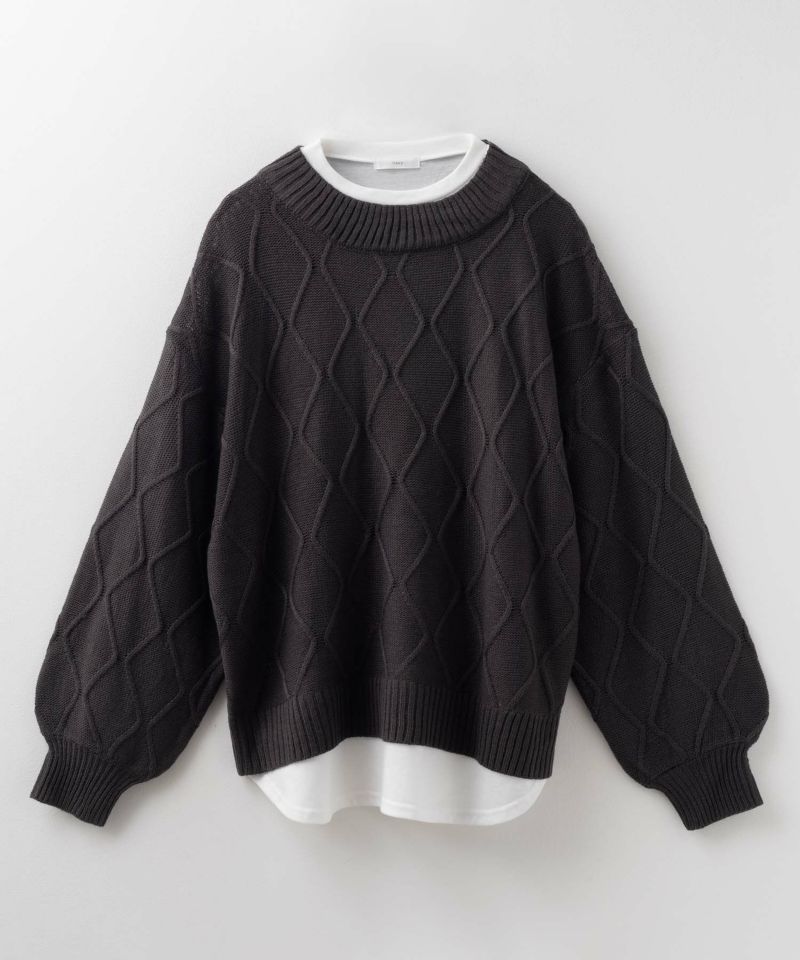 nAvy 時短 フェイクレイヤード ニットプルオーバー レディース商品画像-21