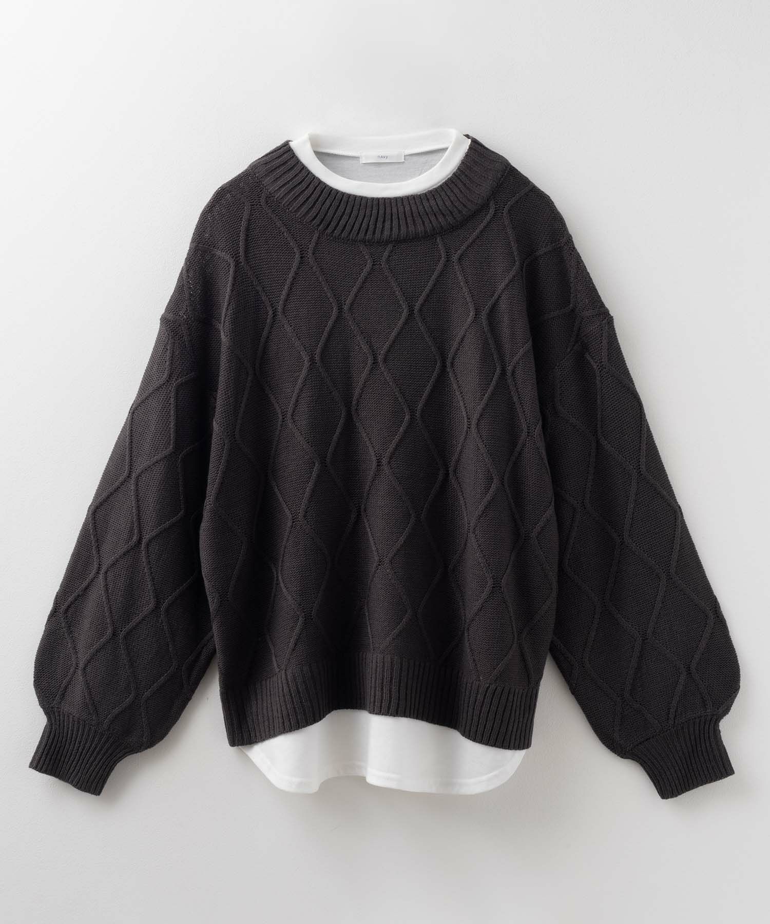 [さらに50%OFF]nAvy 時短 フェイクレイヤード ニットプルオーバー レディース商品画像-21