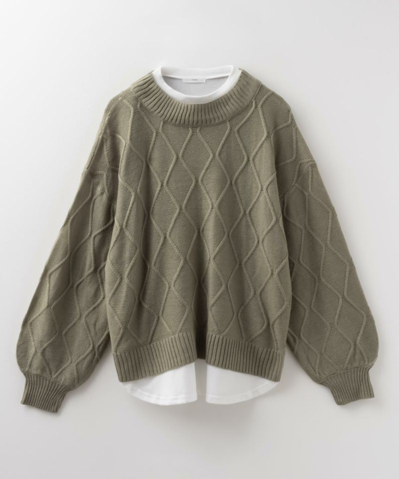 nAvy 時短 フェイクレイヤード ニットプルオーバー レディース商品画像-23