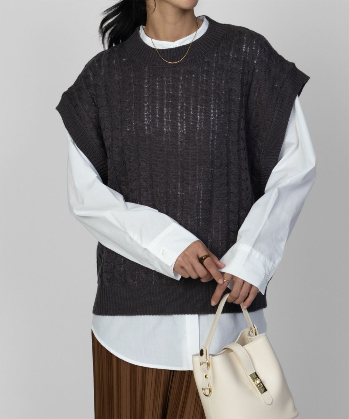 NAVY 時短 ニットベストアンサンブル レディース