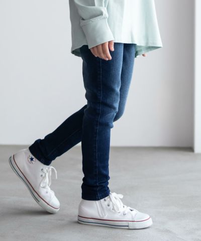 NAVY のびるモン ストレッチデニムスキニーパンツ ウエストギャザーパンツ キッズ