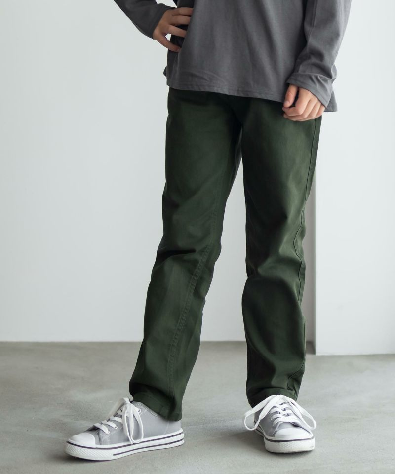 NAVY のびるモン ストレッチツイルストレートパンツ ウエストリブパンツ キッズ商品画像-1