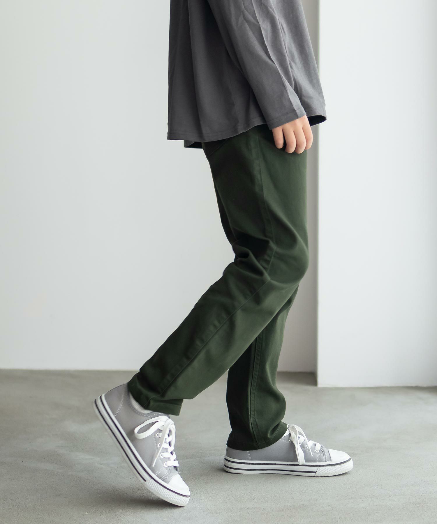 NAVY のびるモン ストレッチツイルストレートパンツ ウエストリブパンツ キッズ商品サムネイル-4
