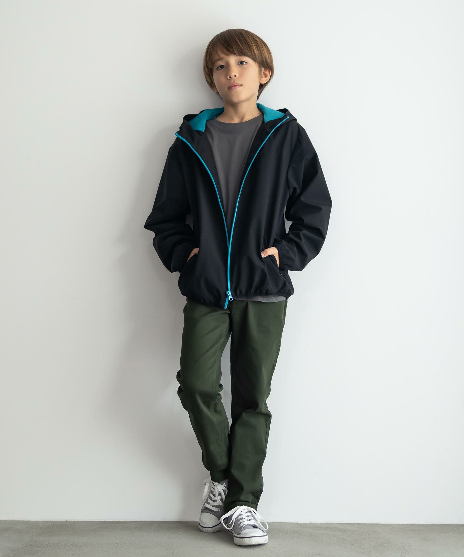 NAVY ストレッチツイルストレート ウエストリブパンツ キッズ