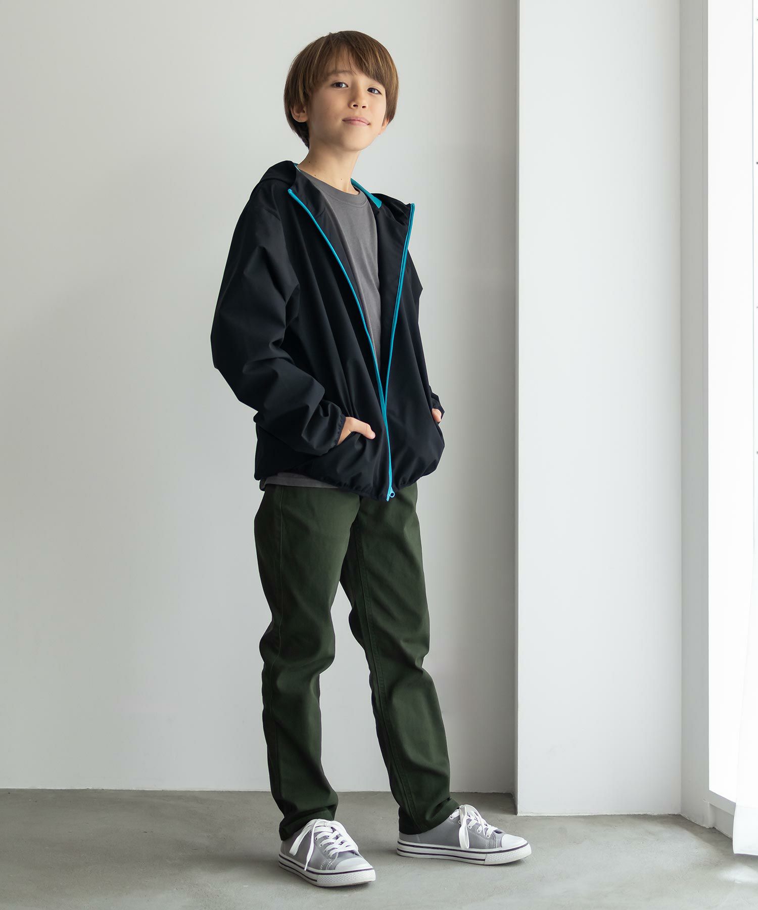 NAVY のびるモン ストレッチツイルストレートパンツ ウエストリブパンツ キッズ商品サムネイル-8