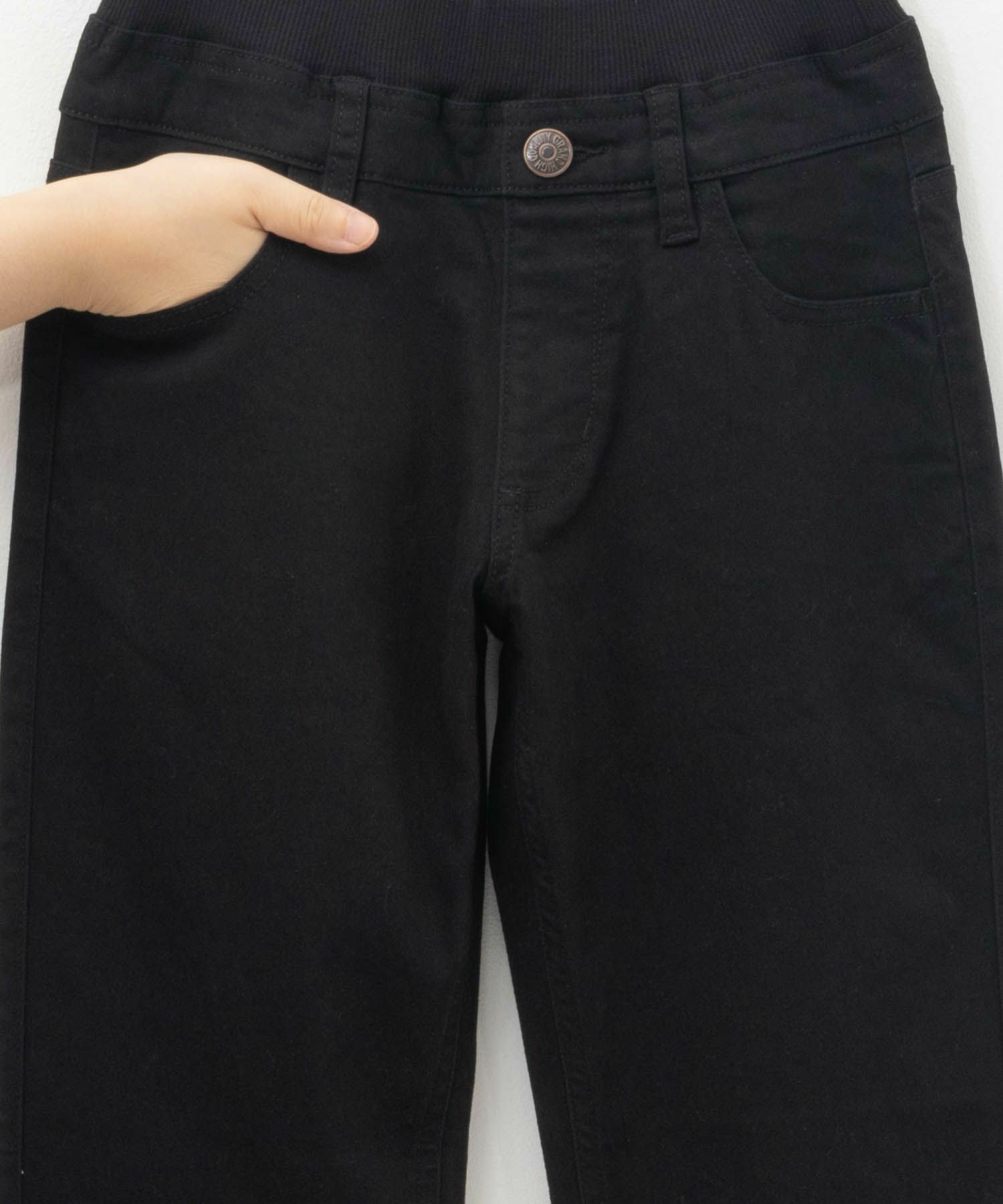 NAVY ストレッチツイルストレート ウエストリブパンツ キッズ