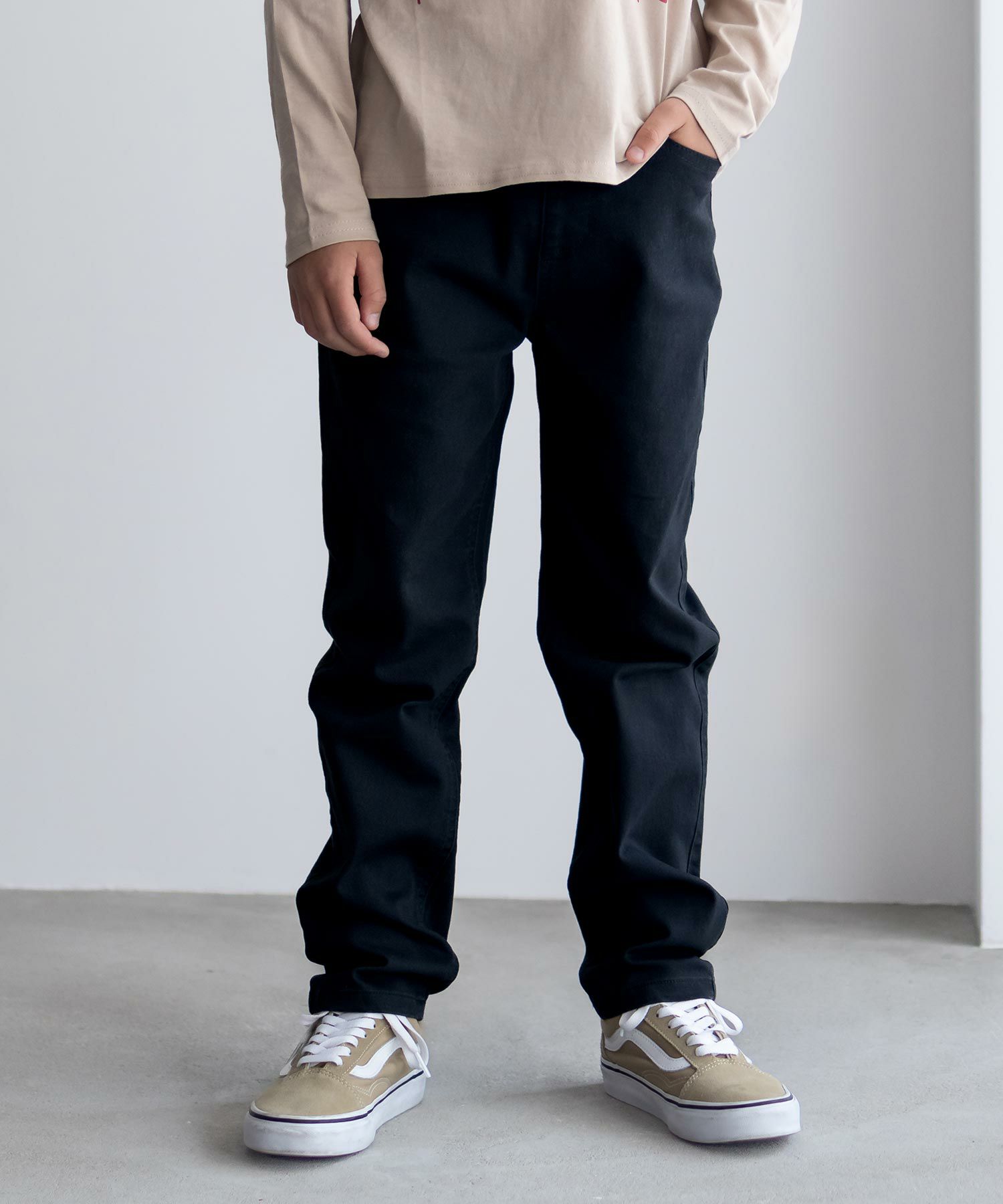 NAVY のびるモン ストレッチツイルストレートパンツ ウエストギャザーパンツ キッズ商品サムネイル-4