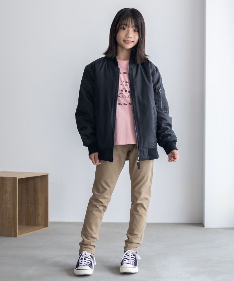 NAVY ストレッチツイルスキニー ウエストギャザーパンツ キッズ