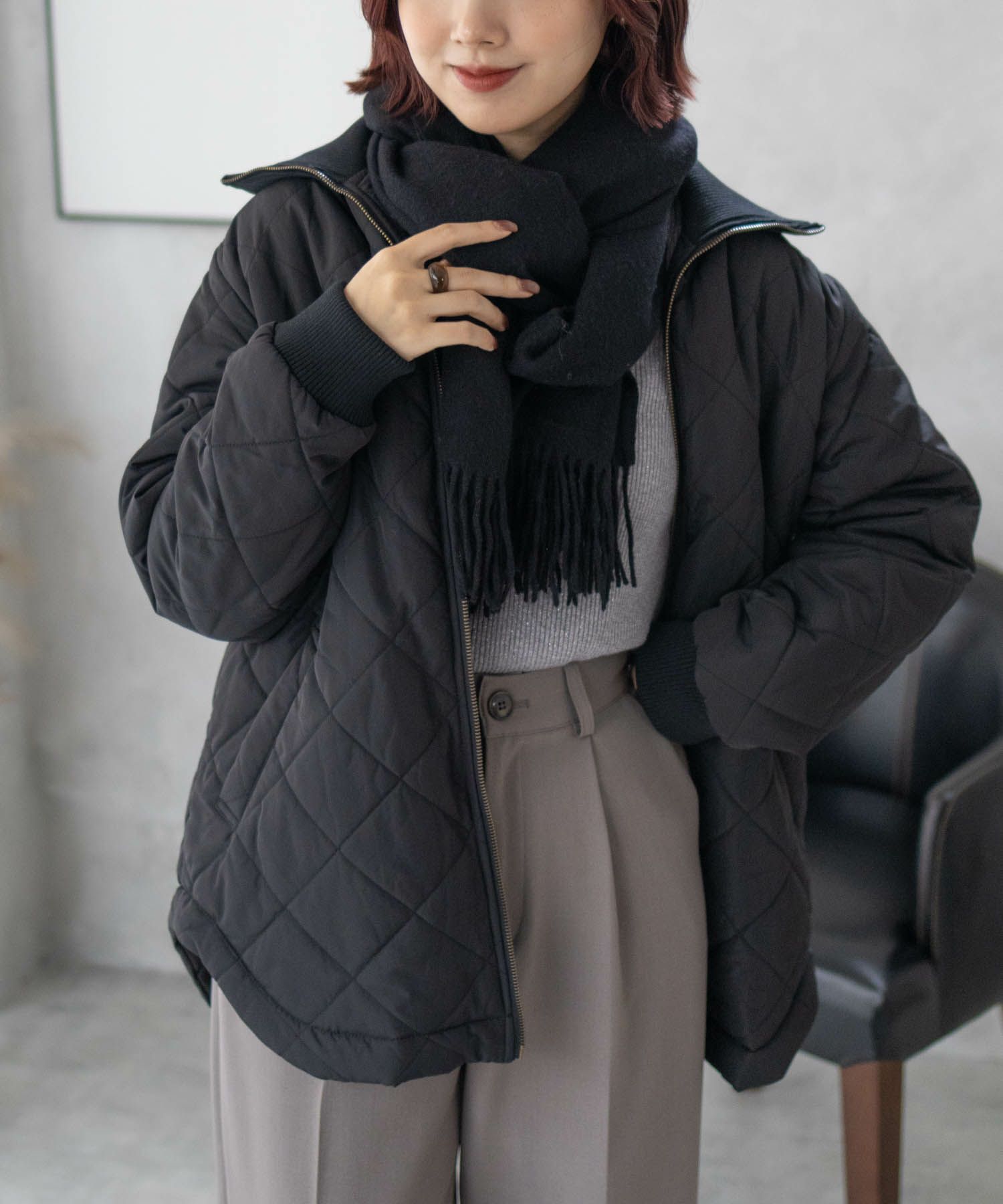 nAvy 裏フリース軽量キルトブルゾン レディース商品画像-14