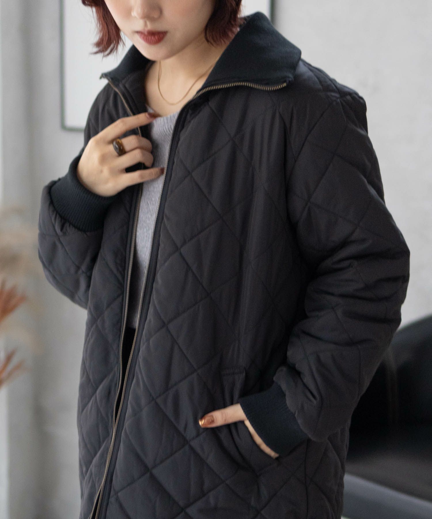 [最終さらに50%OFF]nAvy 裏フリース軽量キルトブルゾン レディース商品画像-15
