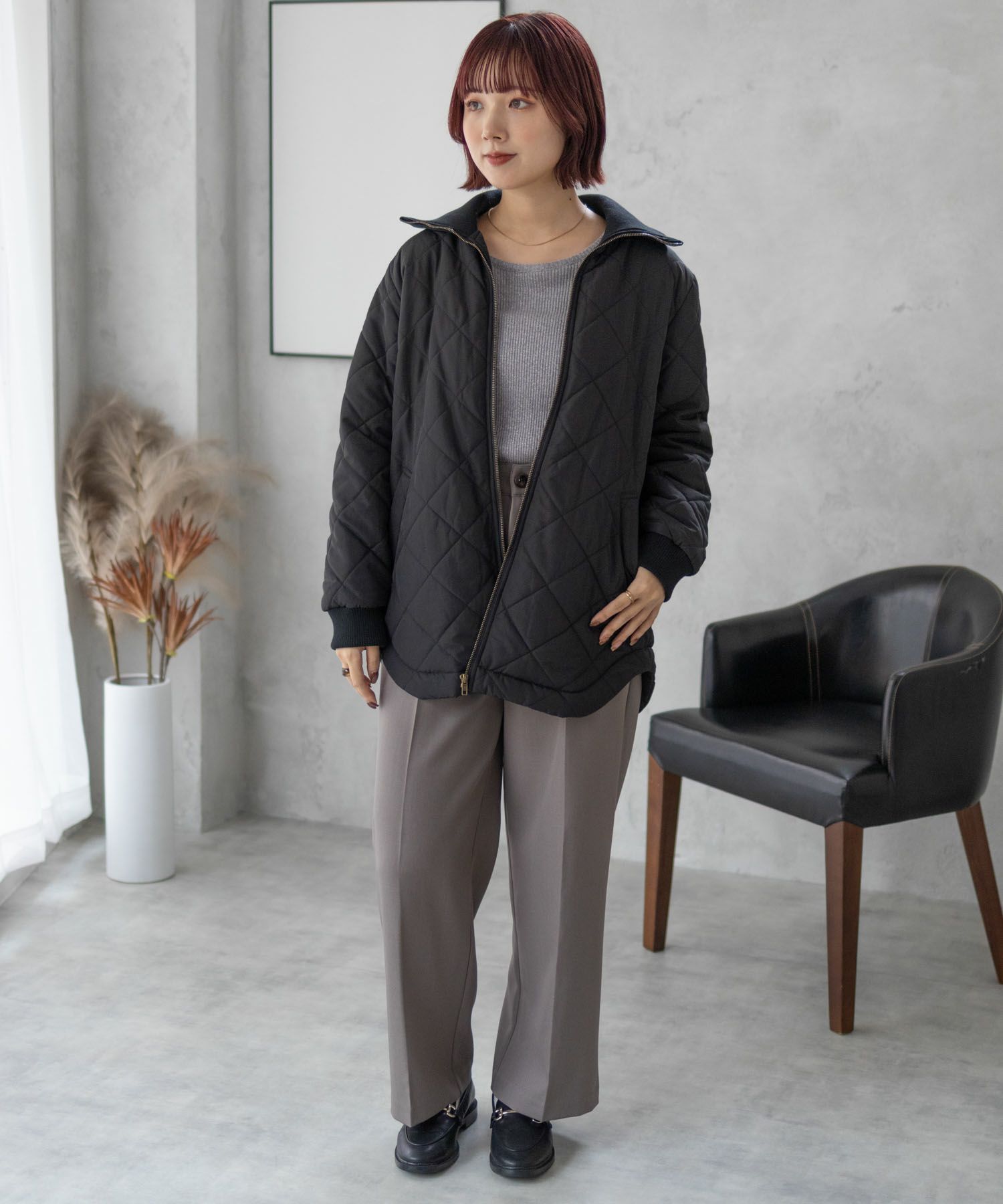 [最終さらに50%OFF]nAvy 裏フリース軽量キルトブルゾン レディース商品画像-28