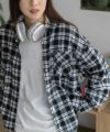 NAVY チェックオーバーシャツ レディース