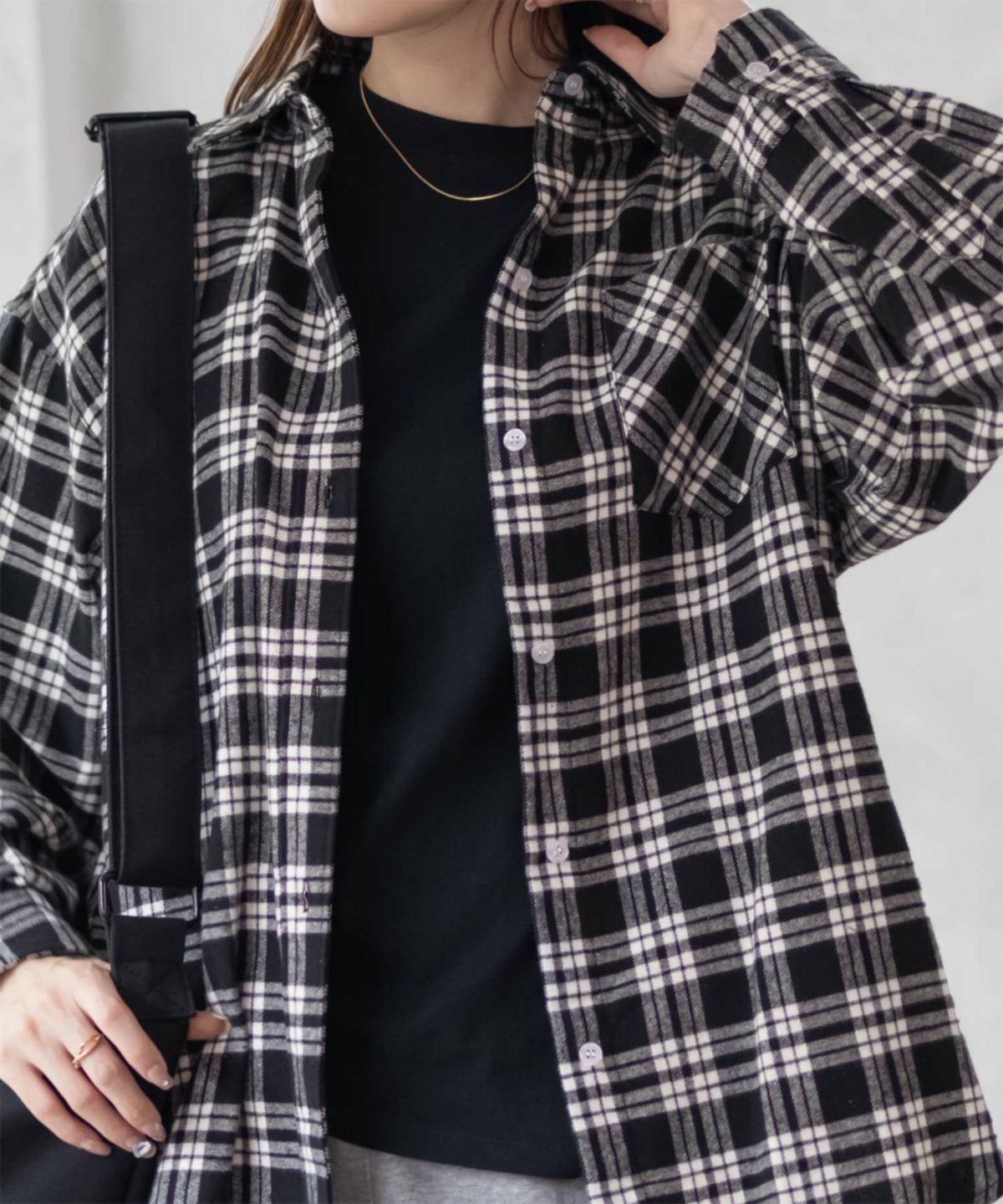 NAVY チェックオーバーシャツ レディース