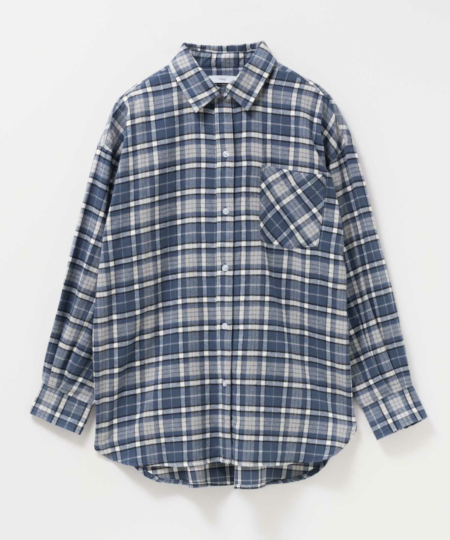 NAVY チェックオーバーシャツ レディース