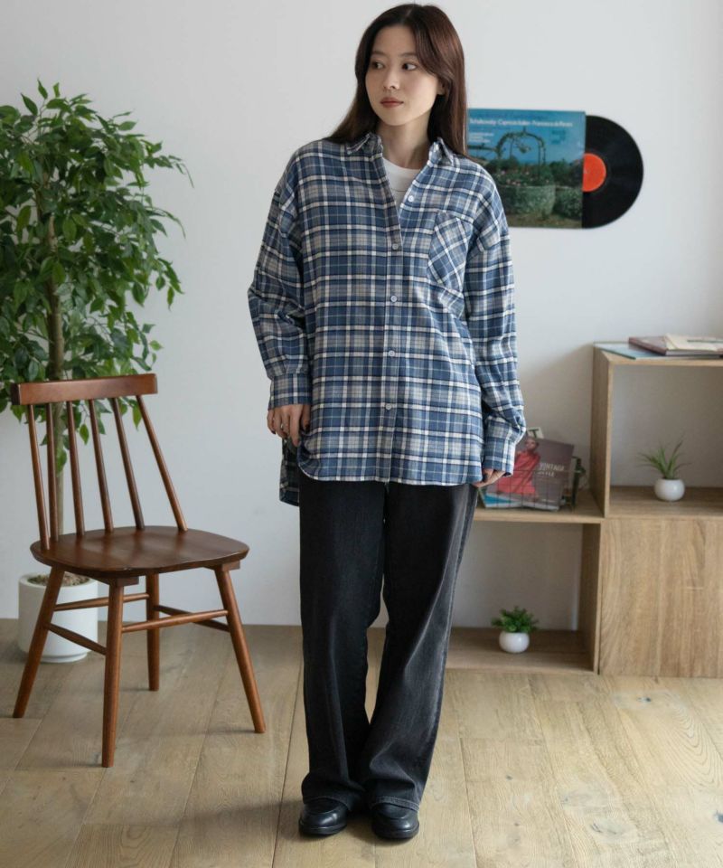 nAvy チェックオーバーシャツ レディース