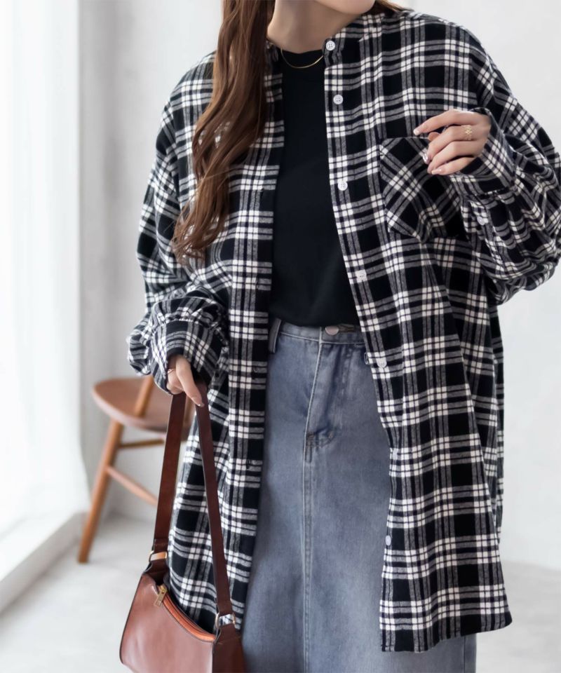 nAvy ルーズチェックチュニック レディース商品画像-3