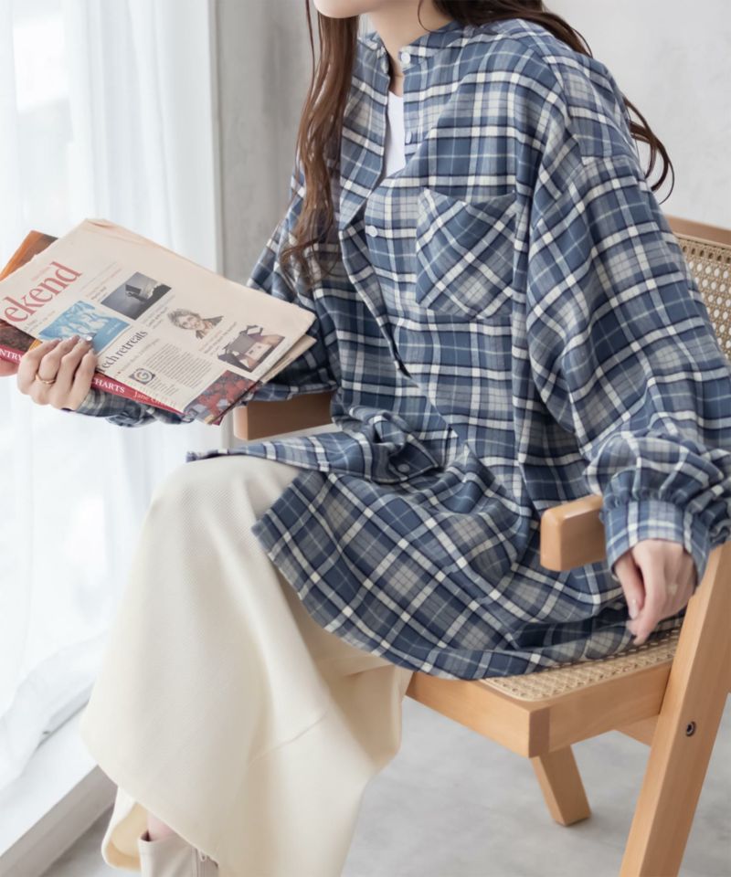 nAvy ルーズチェックチュニック レディース商品画像-7