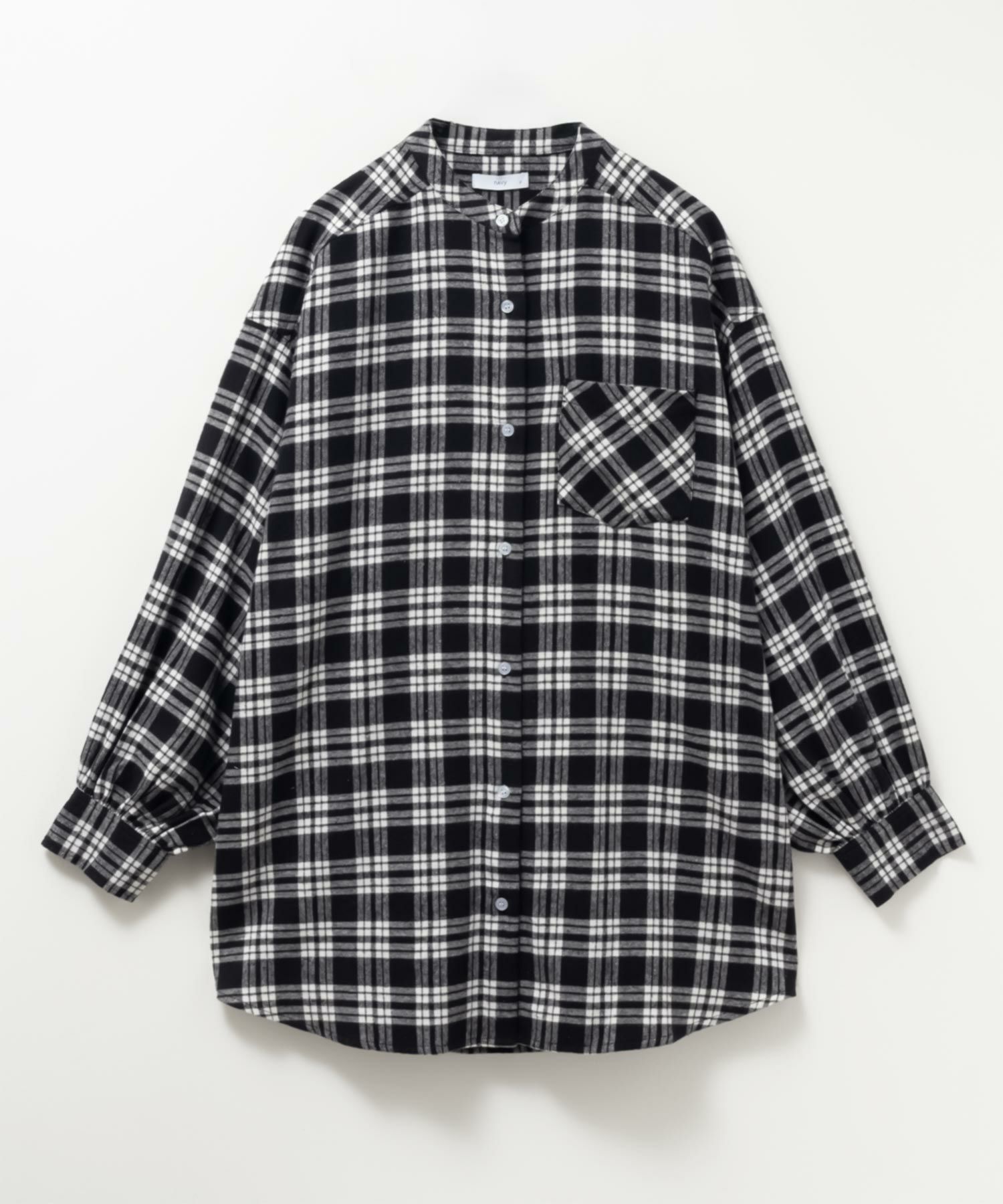NAVY ルーズチェックチュニック レディース