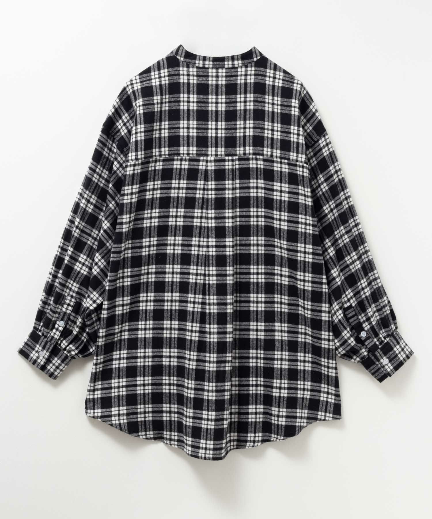 NAVY ルーズチェックチュニック レディース