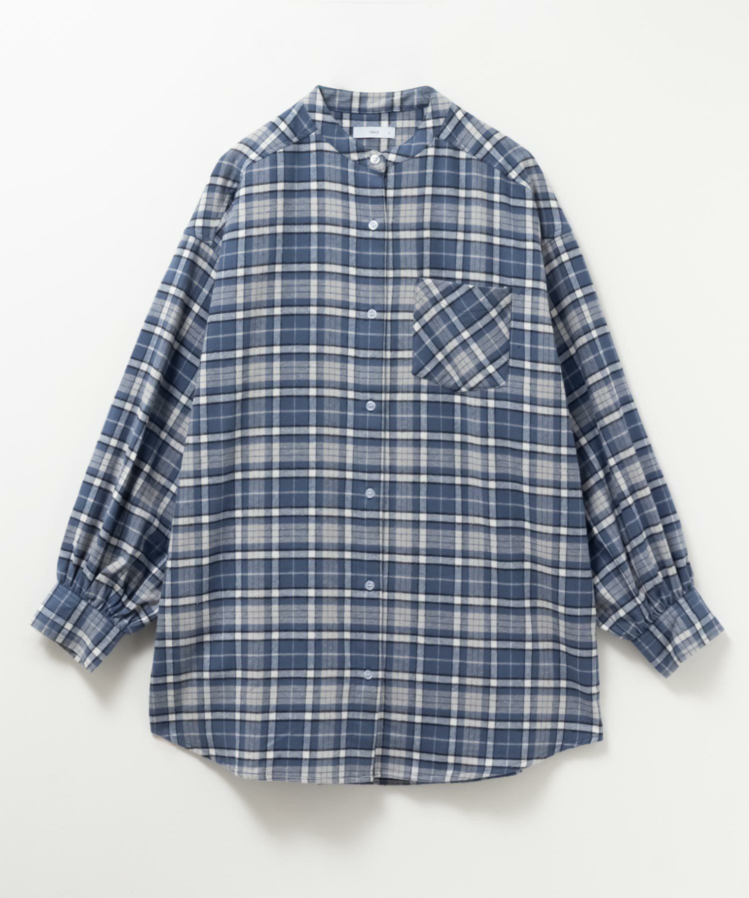 NAVY ルーズチェックチュニック レディース