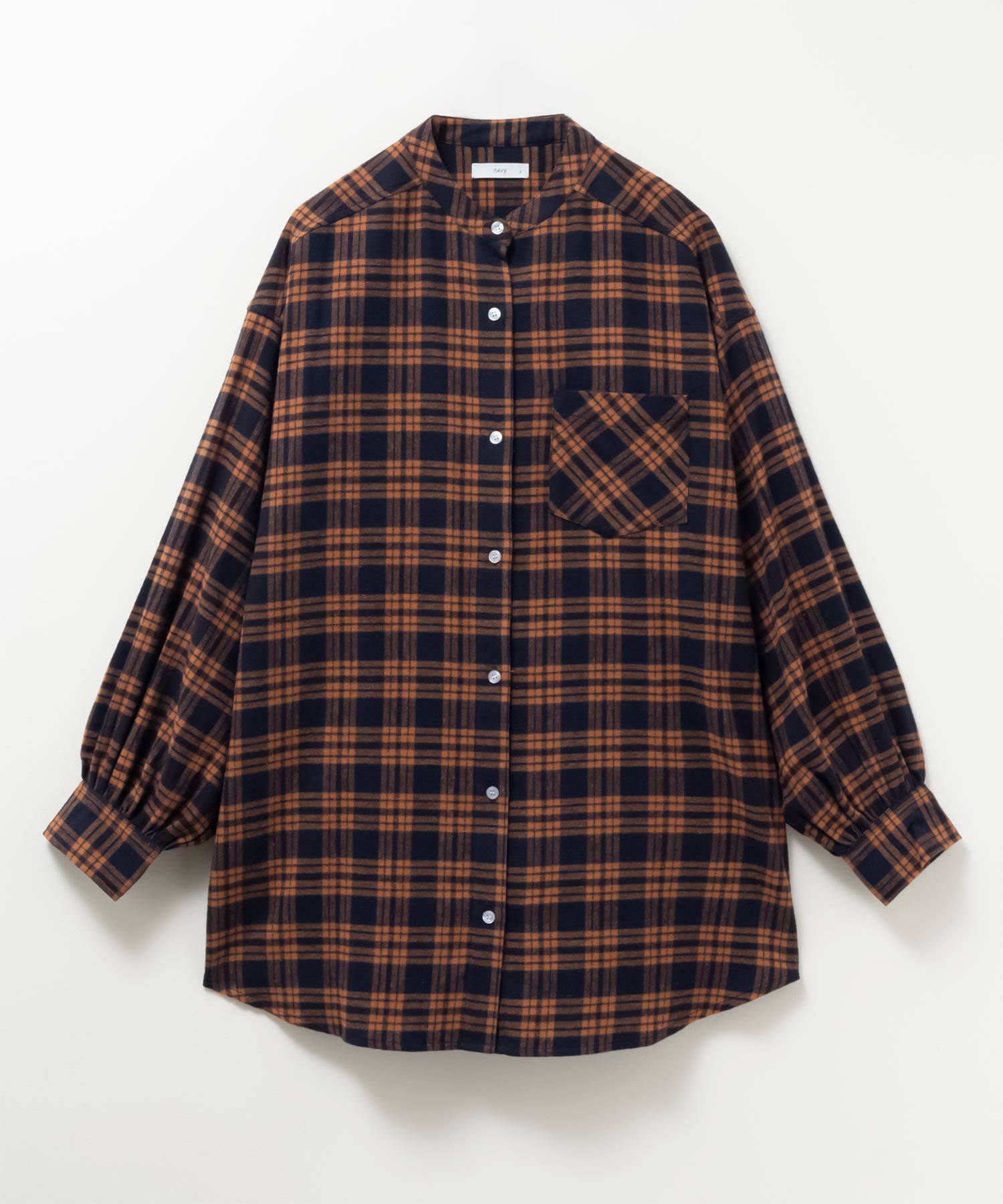 NAVY ルーズチェックチュニック レディース