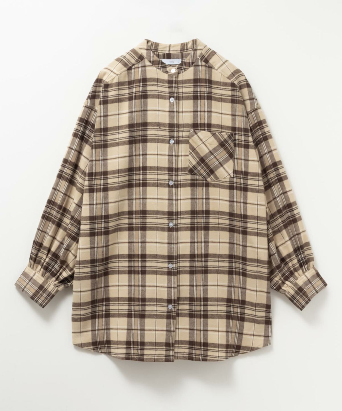 NAVY ルーズチェックチュニック レディース