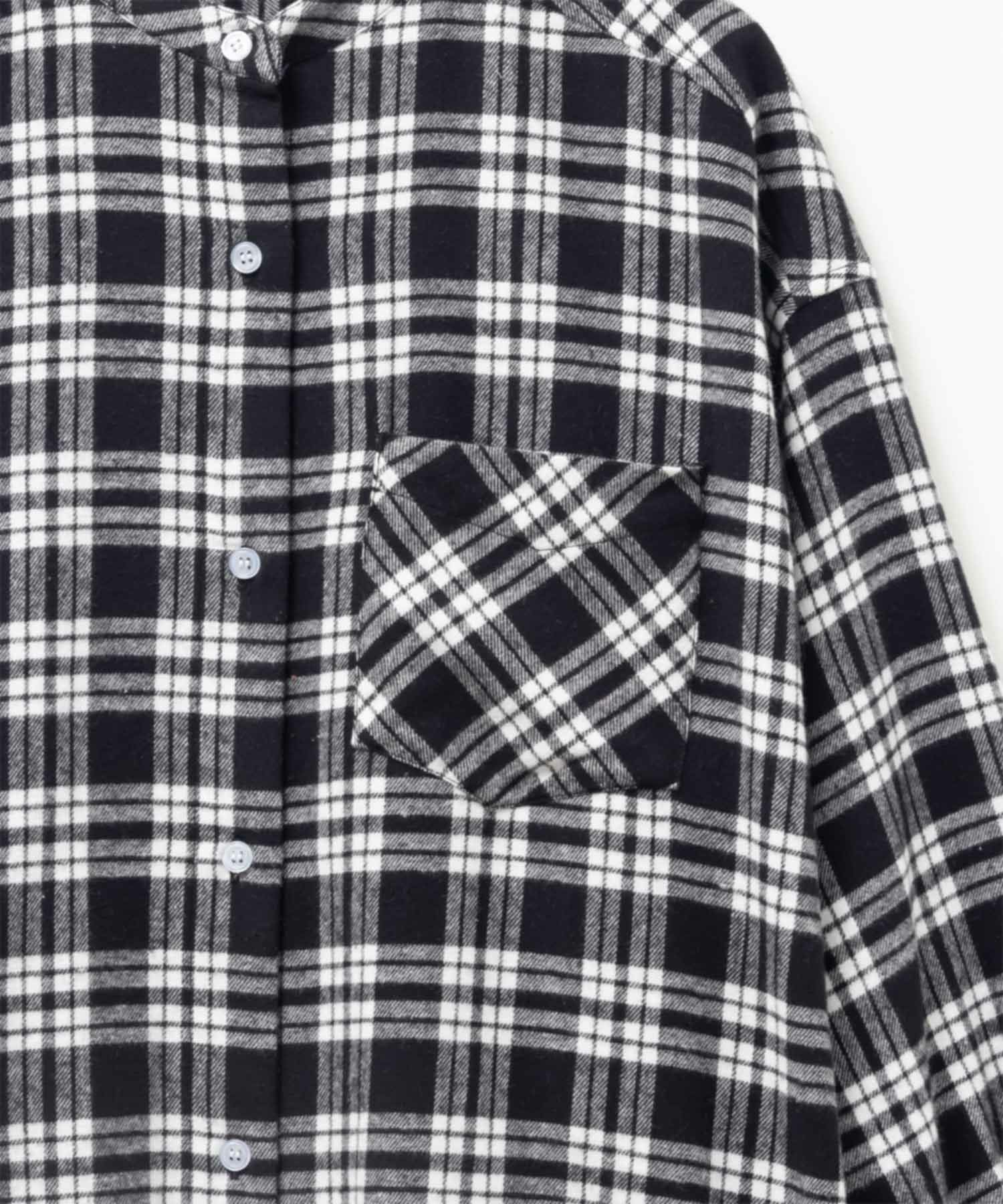 NAVY ルーズチェックチュニック レディース