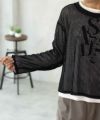 nAvy 透かしメッシュ＋長袖Tシャツ セットアンサンブル レディース商品サムネイル-1