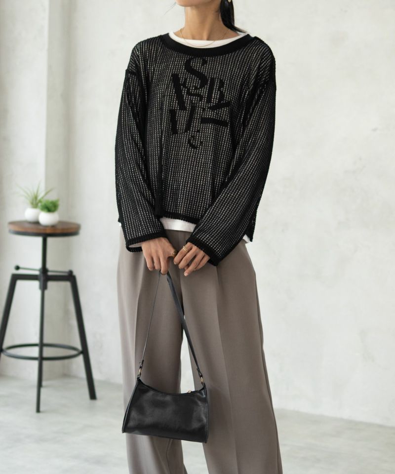 nAvy 透かしメッシュ+長袖Tシャツ セットアンサンブル レディース商品画像-5