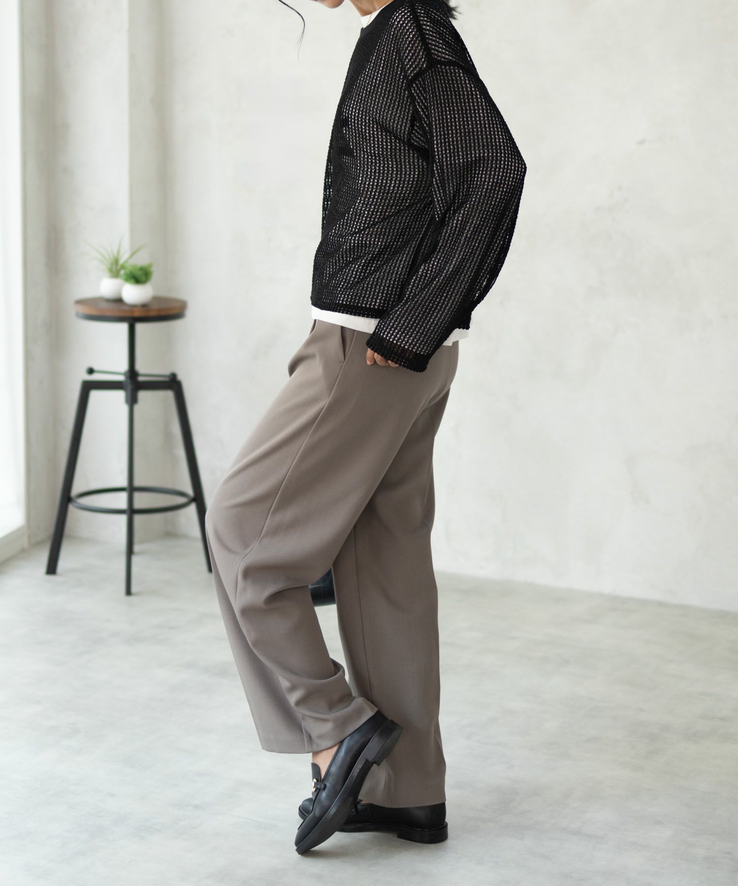 nAvy 透かしメッシュ+長袖Tシャツ セットアンサンブル レディース商品サムネイル-6