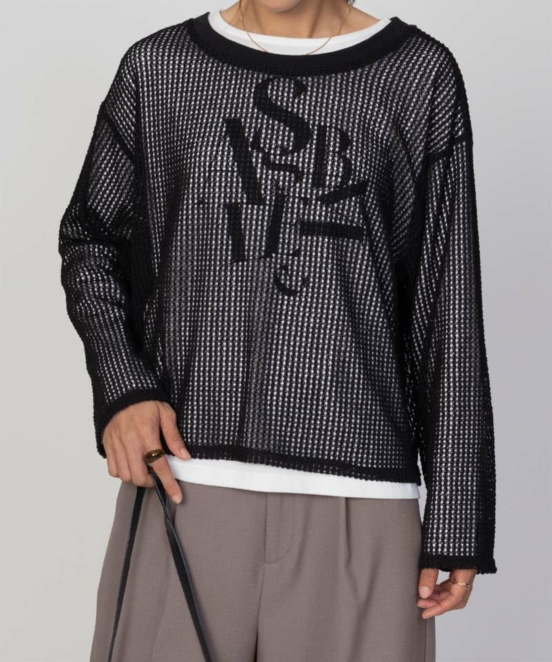 nAvy 透かしメッシュ+長袖Tシャツ セットアンサンブル レディース商品画像-13