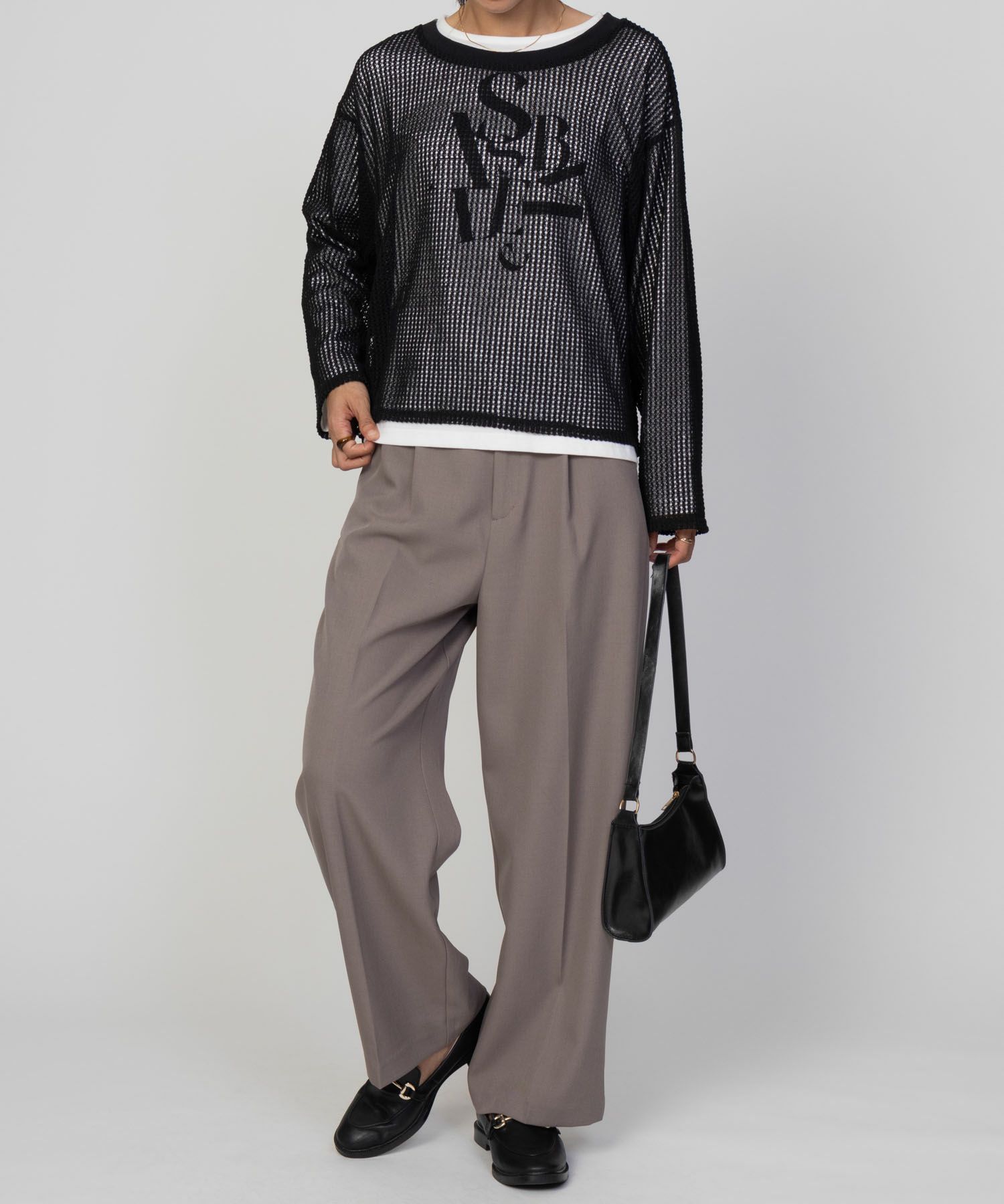 [期間限定価格]nAvy 透かしメッシュ＋長袖Tシャツ セットアンサンブル レディース商品画像-15