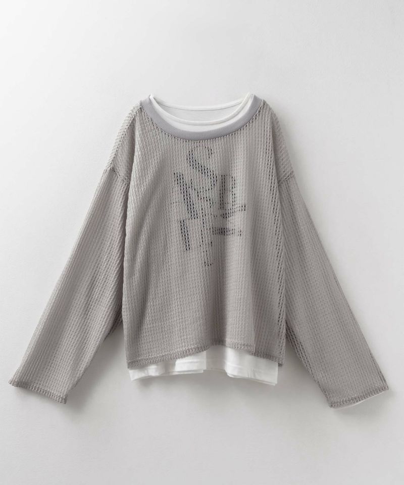 nAvy 透かしメッシュ+長袖Tシャツ セットアンサンブル レディース商品画像-21