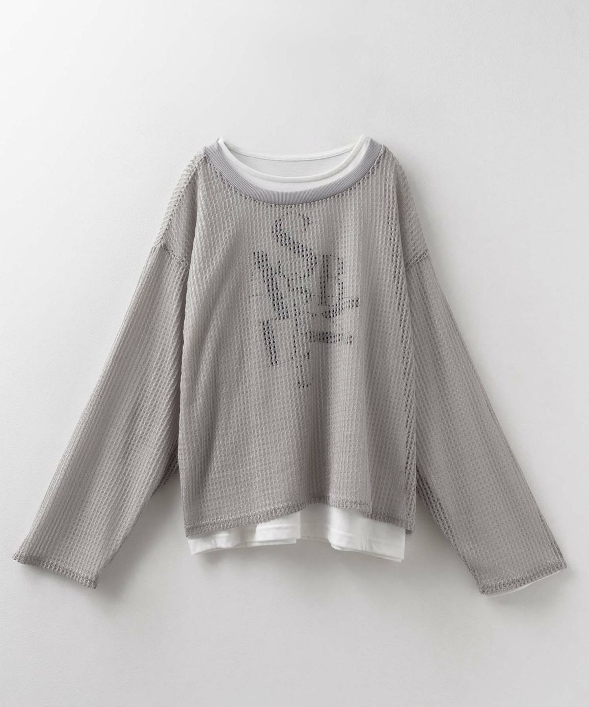 NAVY 透かしメッシュ＋長袖Tシャツ セットアンサンブル レディース