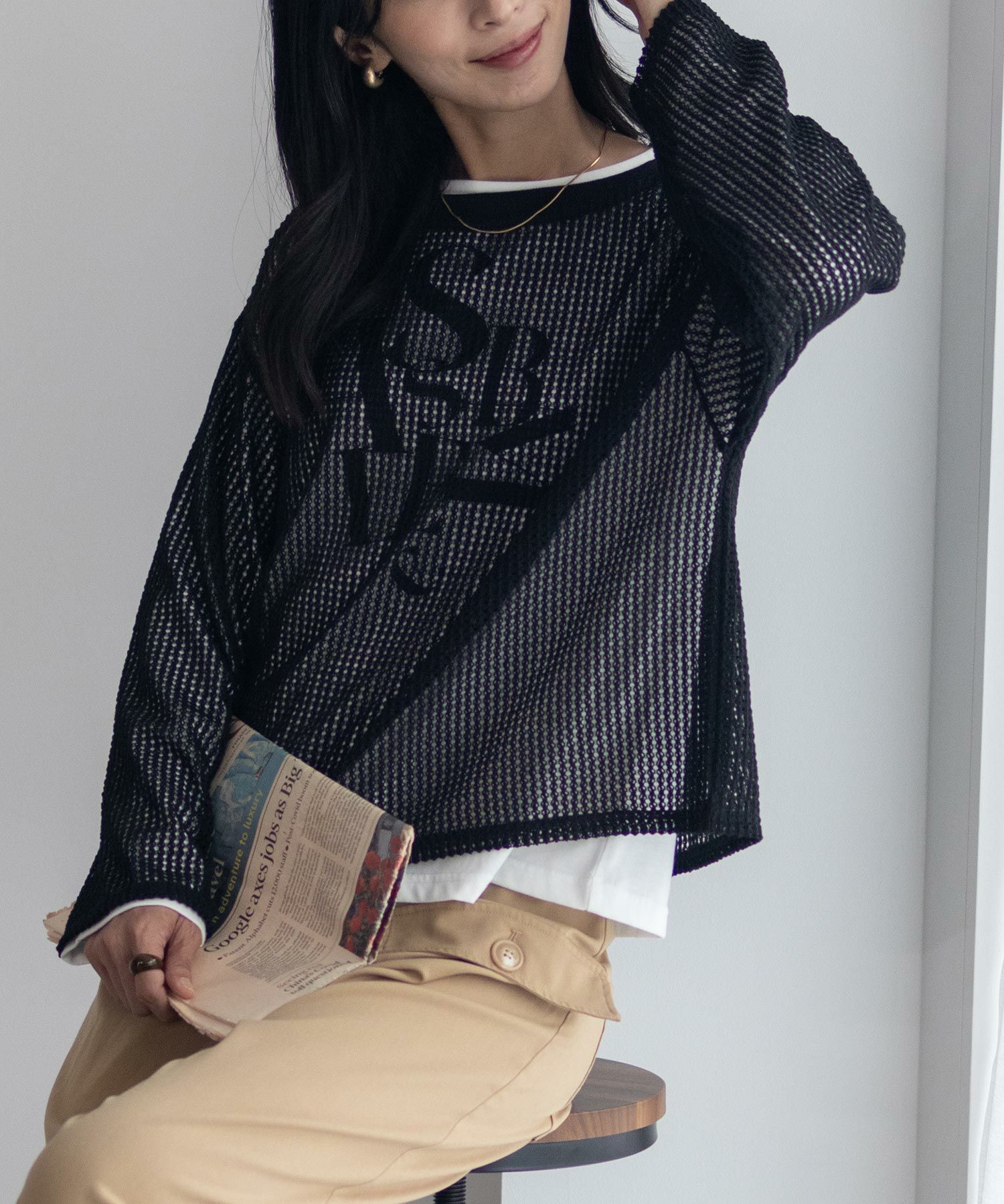 [期間限定価格]nAvy 透かしメッシュ＋長袖Tシャツ セットアンサンブル レディース商品サムネイル-26