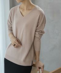 NAVY カシミヤタッチニット Vネック レディース