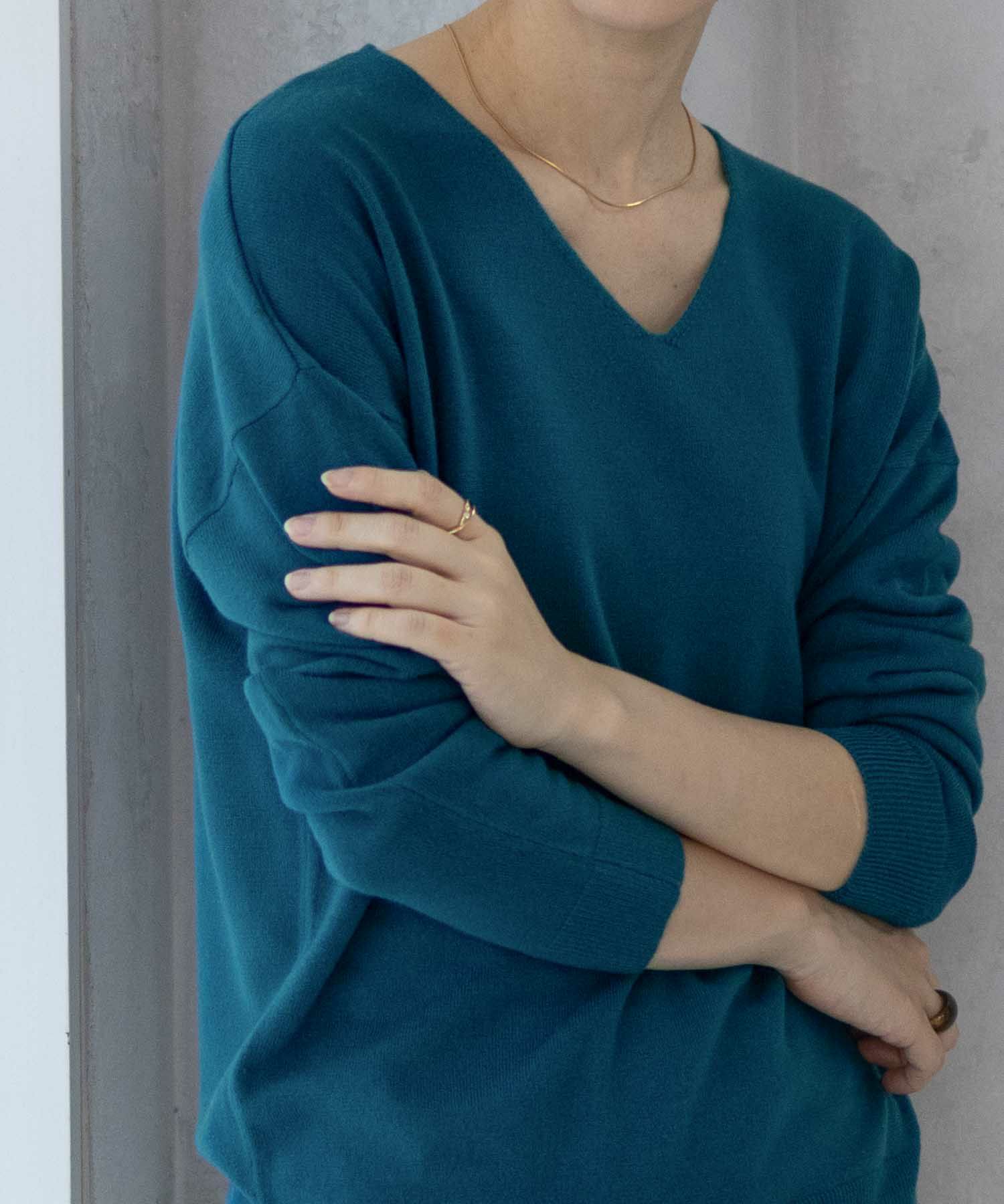 NAVY  カシミヤタッチニット Vネック レディース商品サムネイル-4