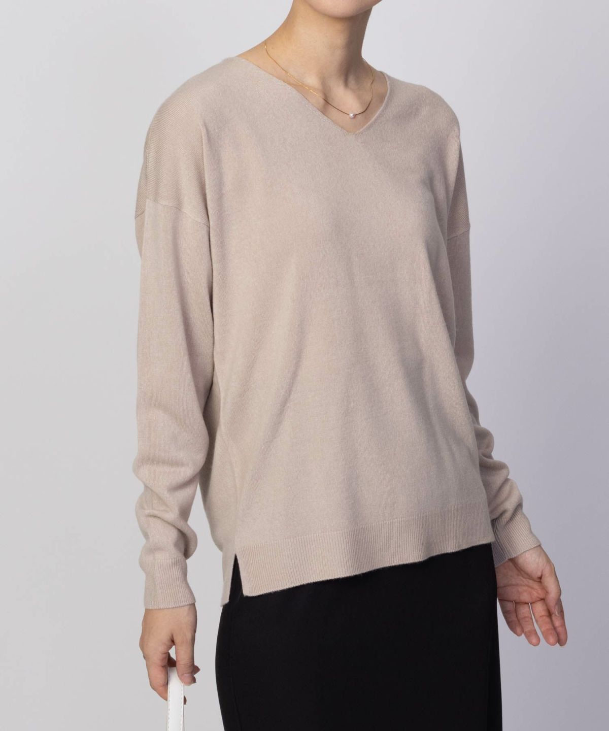 NAVY カシミヤタッチニット Vネック レディース