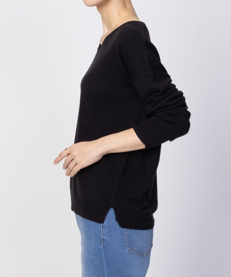 通販 送料無料  NAVY カシミヤタッチニット Vネック レディース トップス