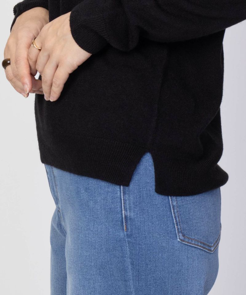 NAVY  カシミヤタッチニット Vネック レディース商品画像-16