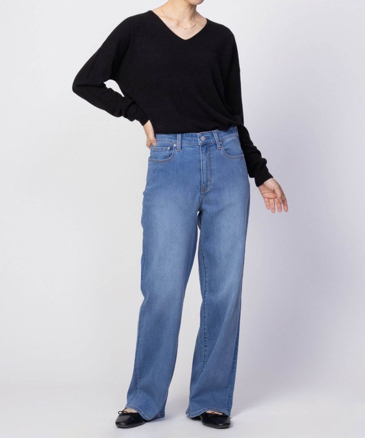 NAVY カシミヤタッチニット Vネック レディース