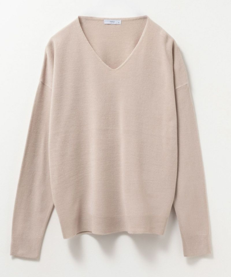 NAVY  カシミヤタッチニット Vネック レディース商品画像-25