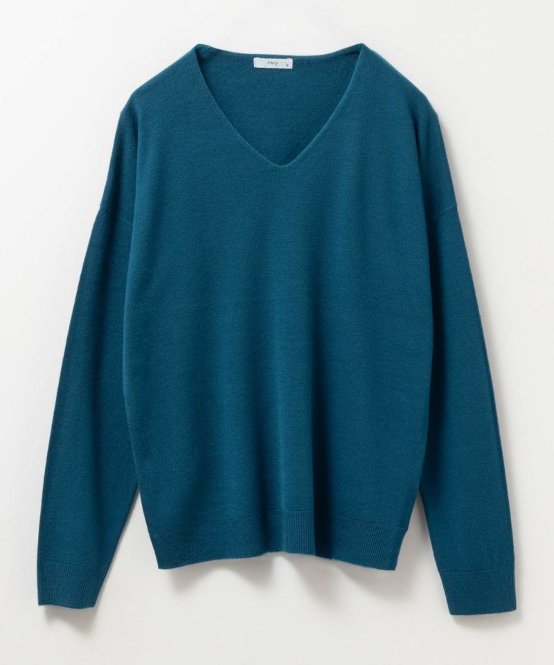 NAVY  カシミヤタッチニット Vネック レディース商品画像-31