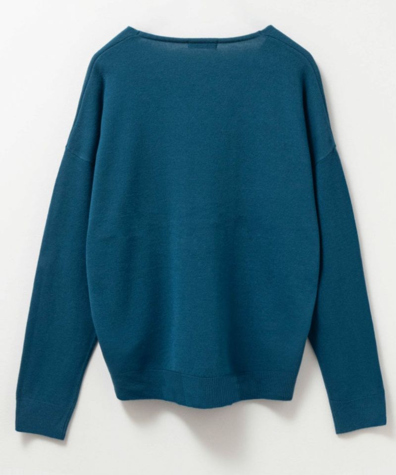 NAVY  カシミヤタッチニット Vネック レディース商品画像-32