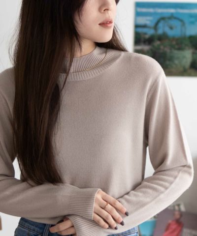 NAVY カシミヤタッチニット ハイネック レディース